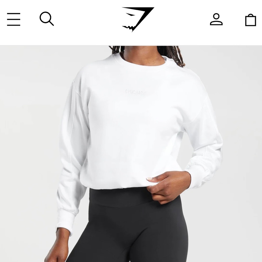 Gymshark pullover size Small white